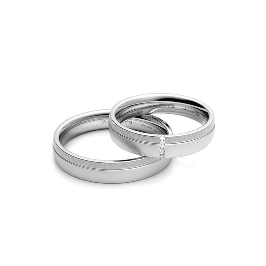 ELEA 18K WHITE GOLD WEDDING RINGS - MARCVS JOYEROS