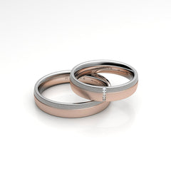 ELEA WEDDING RINGS 18K WHITE ROSE GOLD - MARCVS JOYEROS ELEA WEDDING RINGS 18K WHITE ROSE GOLD - MARCVS JOYEROS
