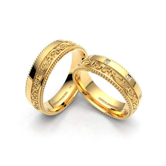 CHIQUITANO WEDDING RINGS 18K YELLOW GOLD - MARCVS JOYEROS