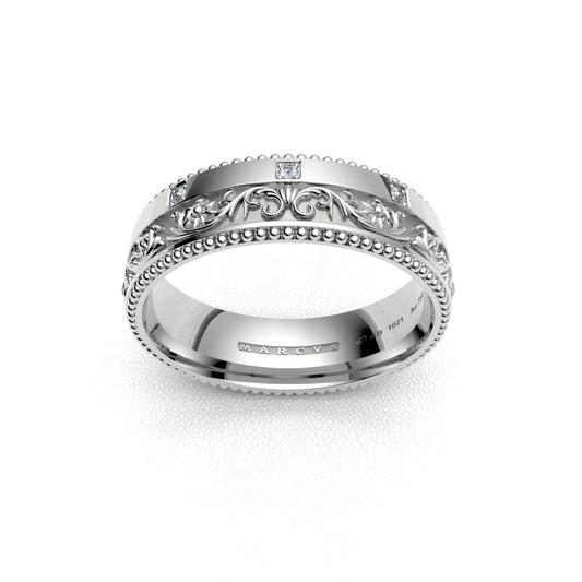 CHIQUITANO WEDDING RINGS 18K WHITE GOLD - MARCVS JOYEROS