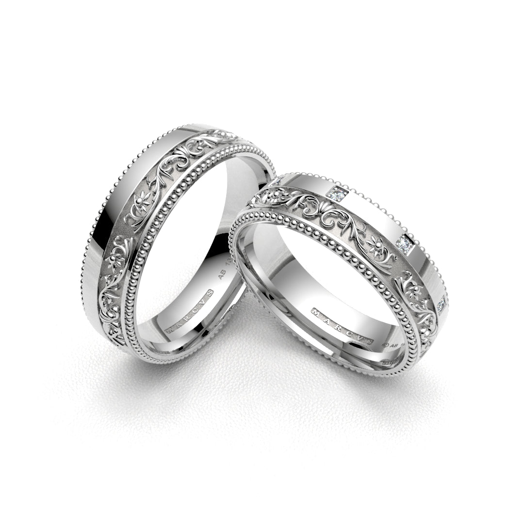 CHIQUITANO WEDDING RINGS 18K WHITE GOLD - MARCVS JOYEROS