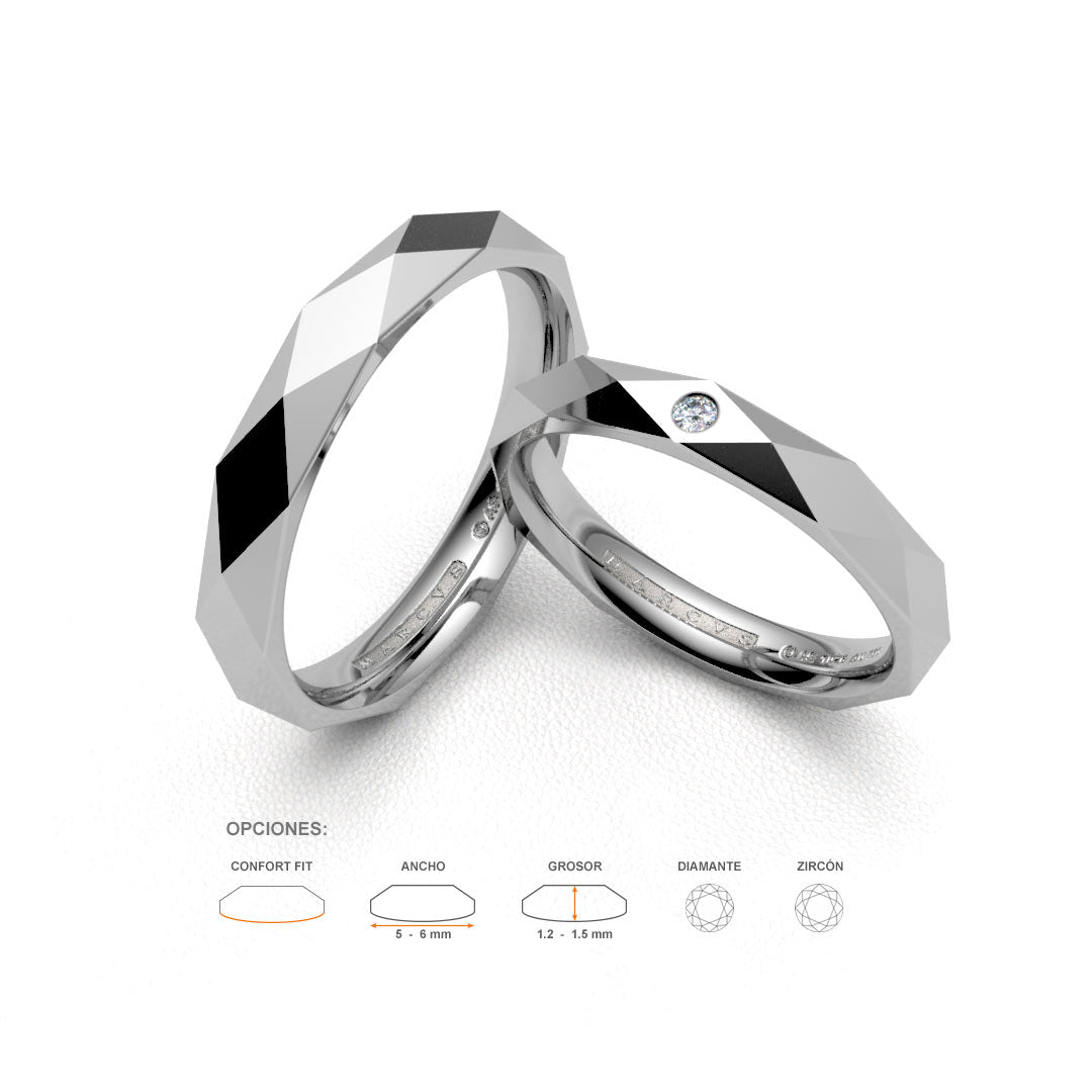 ADARTZA WEDDING RINGS 18K WHITE GOLD - MARCVS JOYEROS