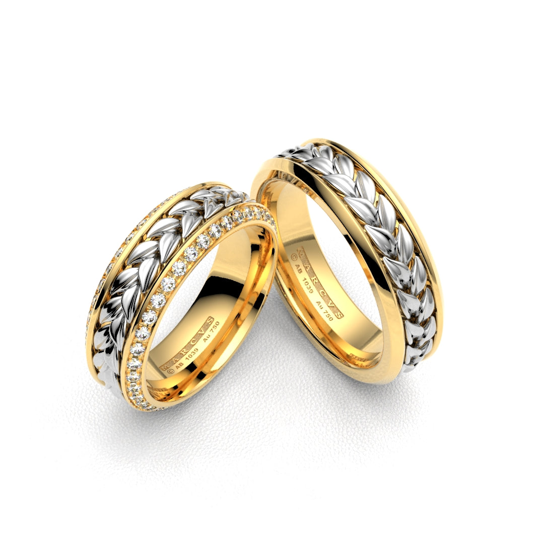 BERENICE WEDDING RINGS 18K YELLOW GOLD - MARCVS JOYEROS