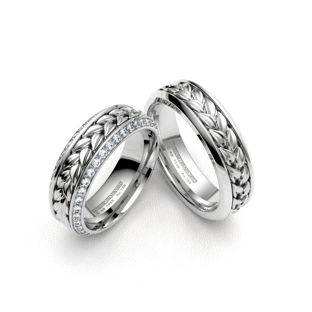 BERENICE WEDDING RINGS 18K WHITE GOLD - MARCVS JOYEROS