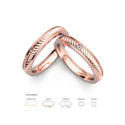 ALIONA WEDDING RINGS 18K ROSE GOLD - MARCVS JOYEROS