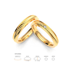 ALIONA WEDDING RINGS 18K YELLOW GOLD - MARCVS JOYEROS ALIONA WEDDING RINGS 18K YELLOW GOLD - MARCVS JOYEROS