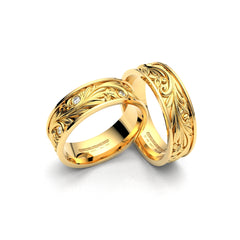 JANE WEDDING RINGS 18K YELLOW GOLD - MARCVS JOYEROS JANE WEDDING RINGS 18K YELLOW GOLD - MARCVS JOYEROS