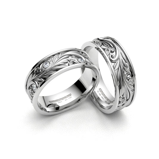 JANE WEDDING RINGS 18K WHITE GOLD - MARCVS JOYEROS