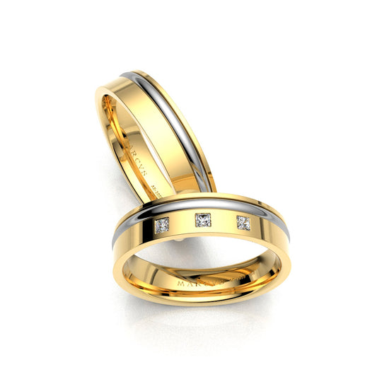 JAYDEN WEDDING RINGS 18K YELLOW GOLD - MARCVS JOYEROS