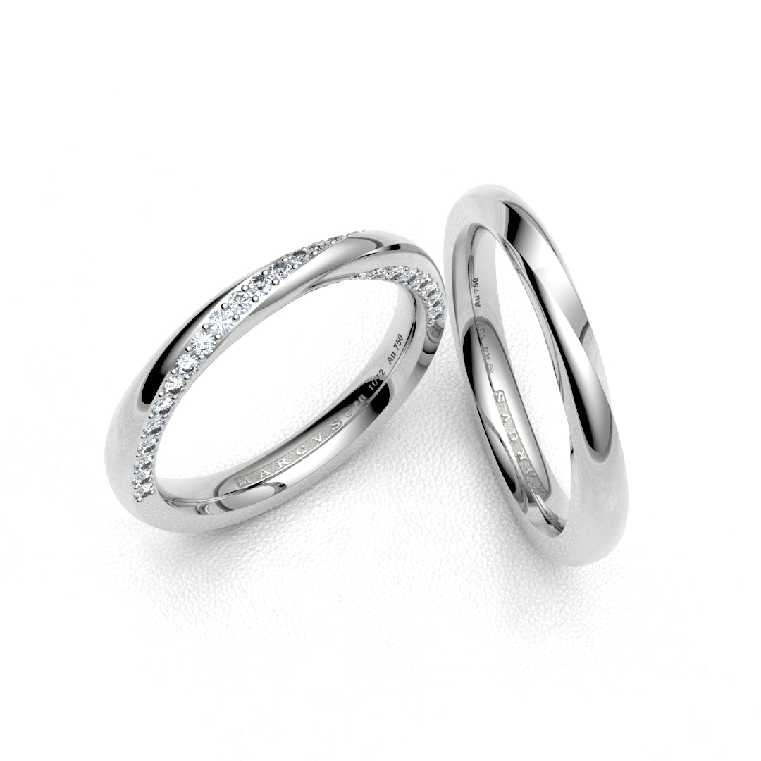 ZAID WEDDING RINGS 18K WHITE GOLD - MARCVS JOYEROS