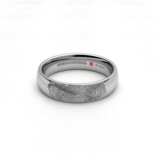 FINGERPRINT WEDDING RINGS 18K WHITE GOLD - MARCVS JOYEROS