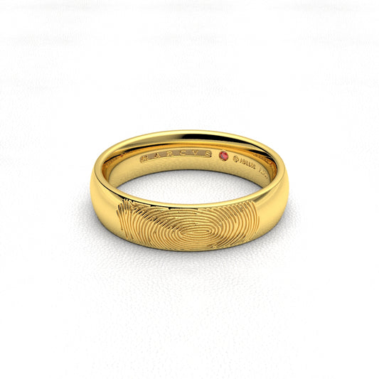 FINGERPRINT WEDDING RINGS 18K YELLOW GOLD - MARCVS JOYEROS