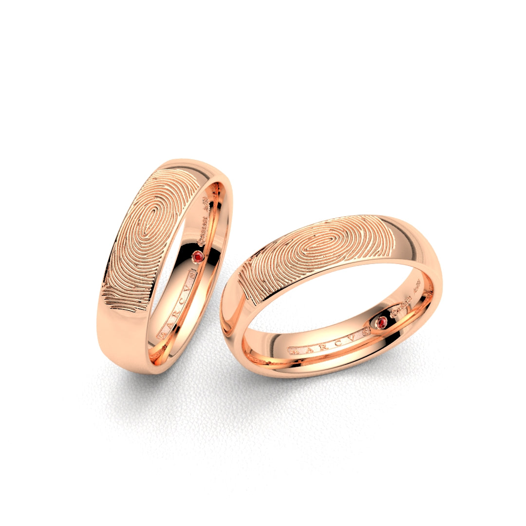FINGERPRINT WEDDING RINGS 18K ROSE GOLD - MARCVS JOYEROS