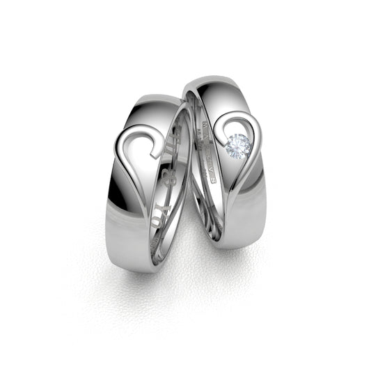 CUORE WEDDING RINGS 18K WHITE GOLD - MARCVS JOYEROS