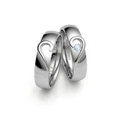 CUORE WEDDING RINGS 18K WHITE GOLD - MARCVS JOYEROS CUORE WEDDING RINGS 18K WHITE GOLD - MARCVS JOYEROS