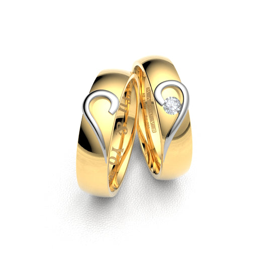 CUORE WEDDING RINGS 18K YELLOW GOLD - MARCVS JOYEROS