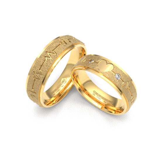 ELECTROGRAMA ANILLOS DE BODA ORO AMARILLO 18K - MARCVS JOYEROS