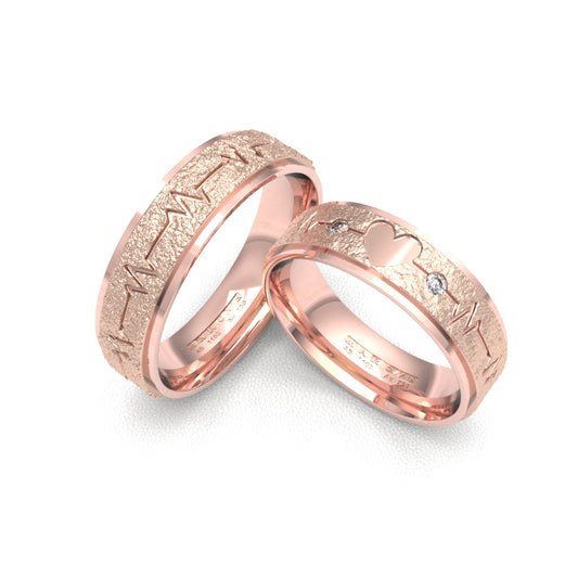 ELECTROGRAMA ANILLOS DE BODA ORO ROSA 18K - MARCVS JOYEROS