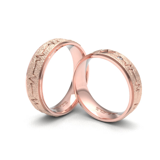 ELECTROGRAMA ANILLOS DE BODA ORO ROSA 18K - MARCVS JOYEROS
