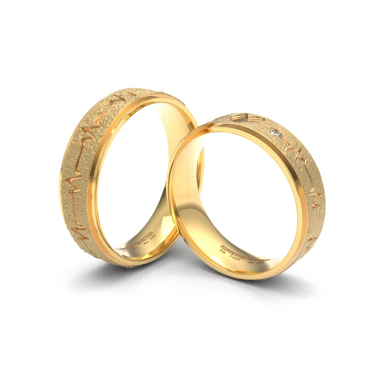 ELECTROGRAMA ANILLOS DE BODA ORO AMARILLO 18K - MARCVS JOYEROS