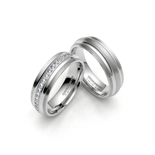 LEAH WEDDING RINGS 18K WHITE GOLD - MARCVS JOYEROS