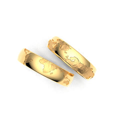 WORLD MAP WEDDING RINGS 18K GOLD - MARCVS JOYEROS WORLD MAP WEDDING RINGS 18K GOLD - MARCVS JOYEROS