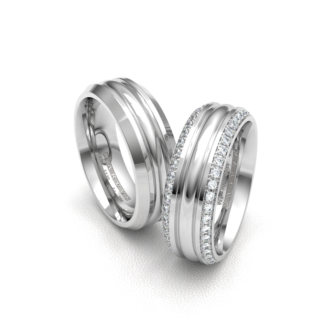 EUDES WEDDING RINGS 18K WHITE GOLD - MARCVS JOYEROS