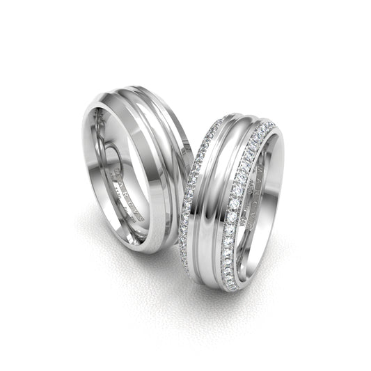 EUDES WEDDING RINGS 18K WHITE GOLD - MARCVS JOYEROS