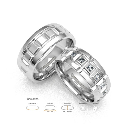 NARUHITO ANILLOS DE BODA ORO BLANCO 18K - MARCVS JOYEROS