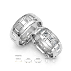 NARUHITO WEDDING RINGS 18K WHITE GOLD - MARCVS JOYEROS NARUHITO WEDDING RINGS 18K WHITE GOLD - MARCVS JOYEROS