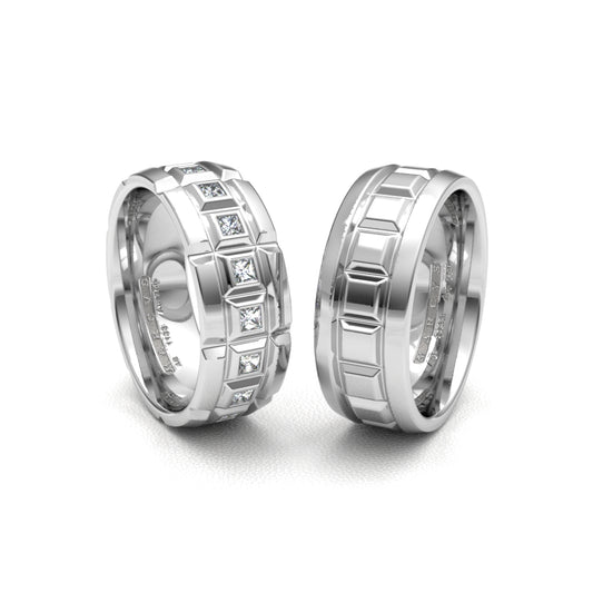NARUHITO ANILLOS DE BODA ORO BLANCO 18K - MARCVS JOYEROS
