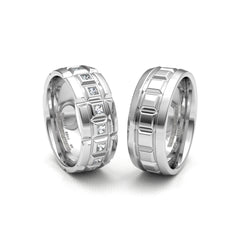 NARUHITO WEDDING RINGS 18K WHITE GOLD - MARCVS JOYEROS NARUHITO WEDDING RINGS 18K WHITE GOLD - MARCVS JOYEROS