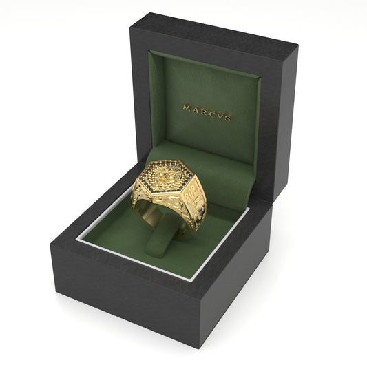 OCTAGON GRADUATION RING 18K GOLD - MARCVS JOYEROS