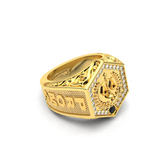 OCTAGON GRADUATION RING 18K GOLD - MARCVS JOYEROS OCTAGON GRADUATION RING 18K GOLD - MARCVS JOYEROS