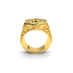 OCTAGON GRADUATION RING 18K GOLD - MARCVS JOYEROS OCTAGON GRADUATION RING 18K GOLD - MARCVS JOYEROS