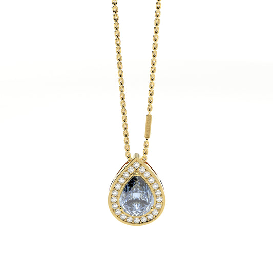 DIJE ENCANTO ORO AMARILLO 18K Y AGUAMARINA - MARCVS JOYEROS