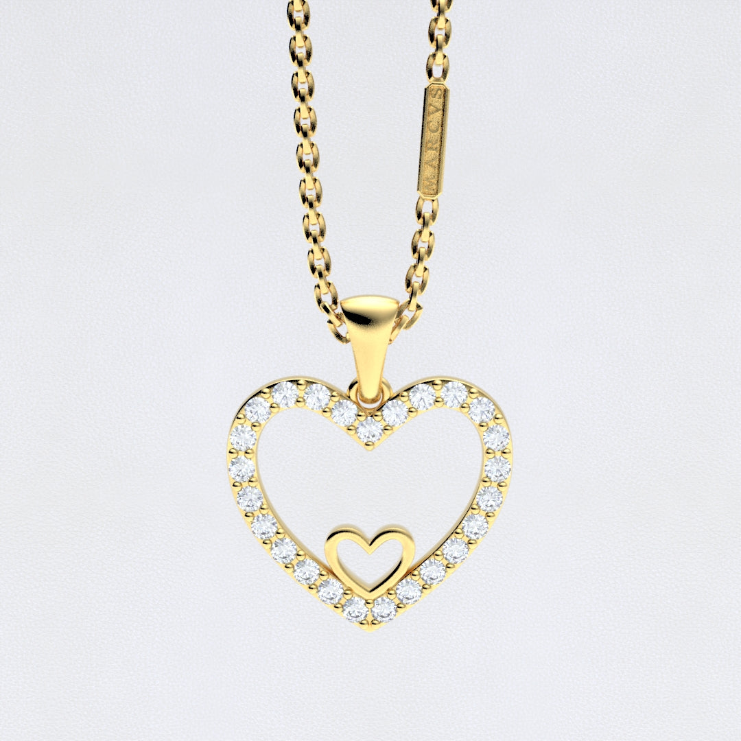 18K GOLD HEART PENDANT - MARCVS JOYEROS