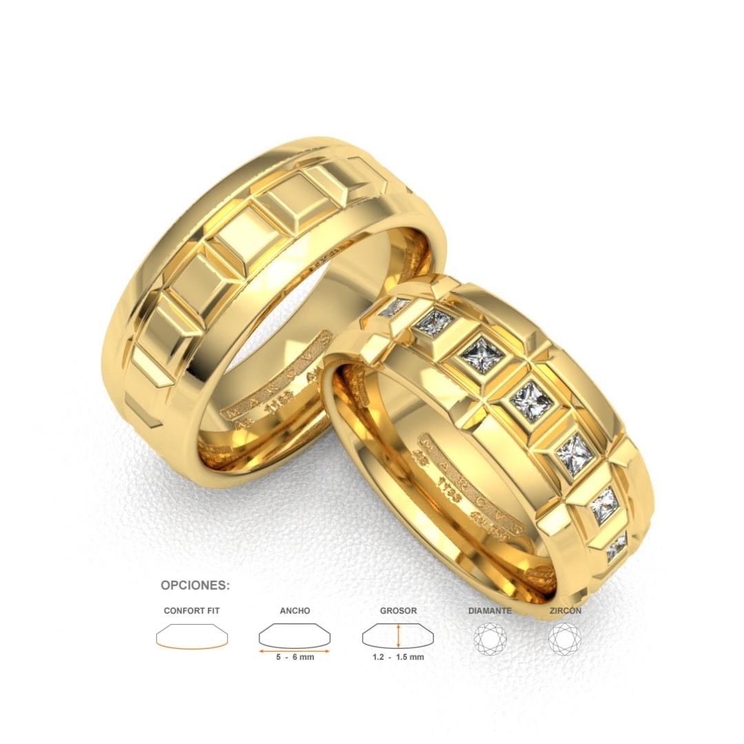 NARUHITO WEDDING RINGS 18K YELLOW GOLD - MARCVS JOYEROS