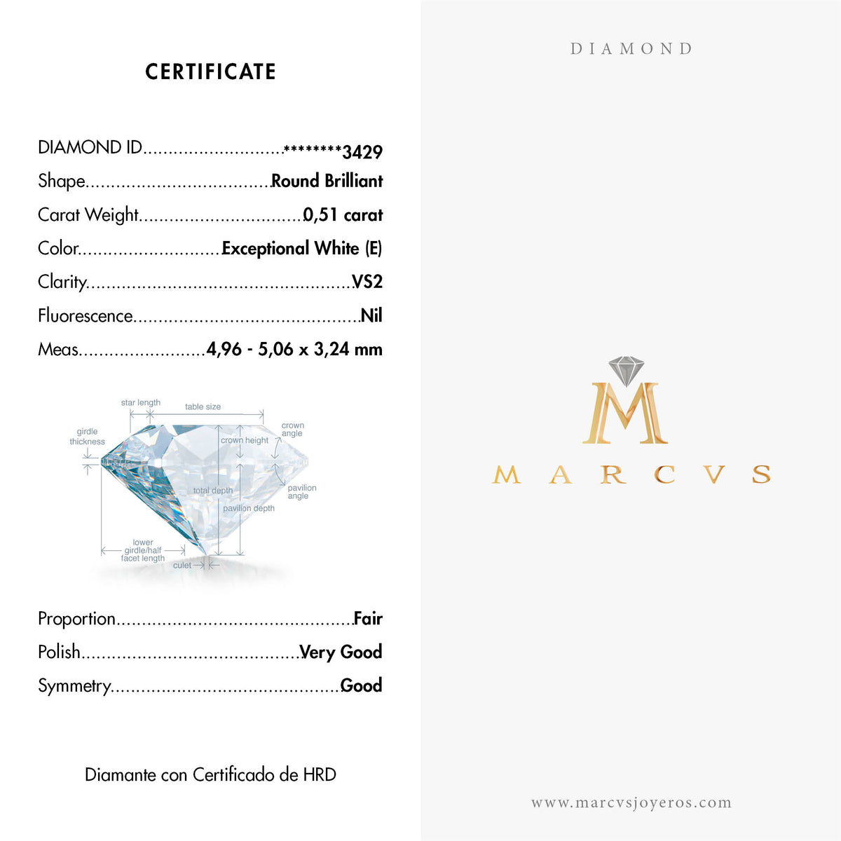 NATURAL DIAMOND DN2022CD13429HRD - MARCVS JOYEROS