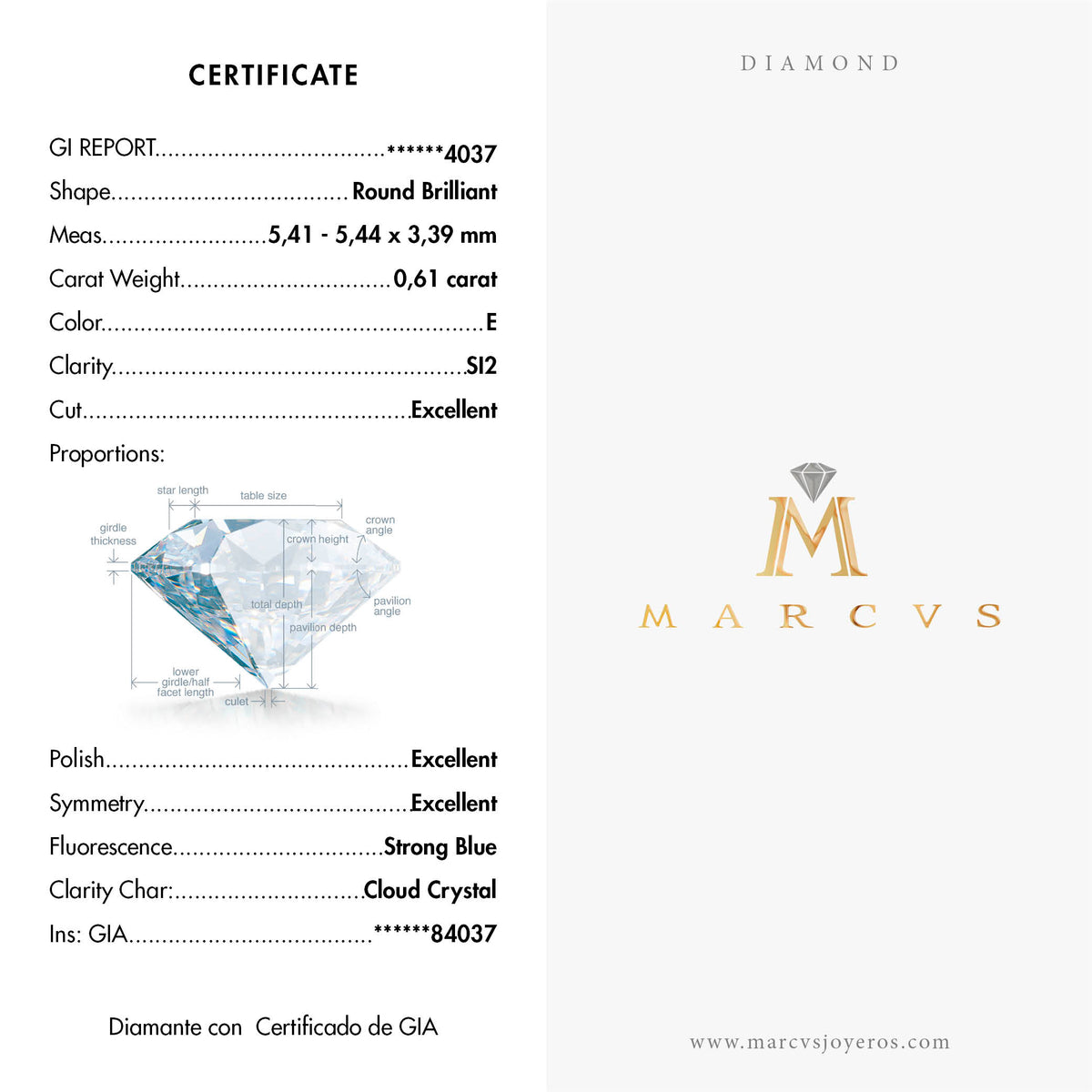NATURAL DIAMOND DN2022CD84037GIA - MARCVS JOYEROS