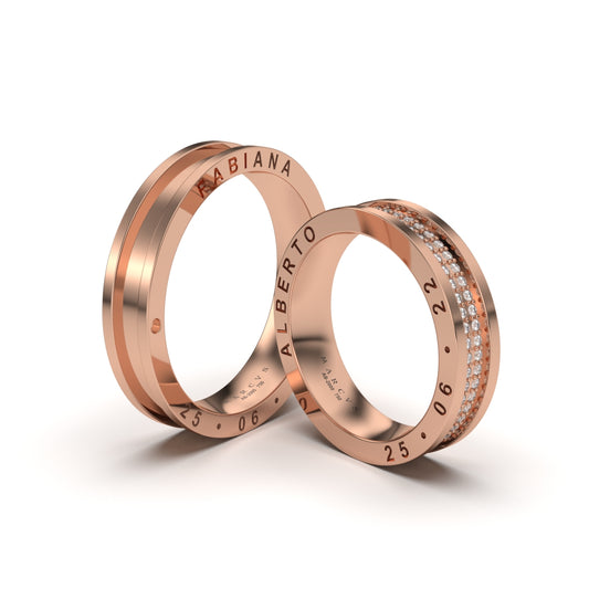 CINNIA WEDDING RINGS 18K ROSE GOLD - MARCVS JOYEROS