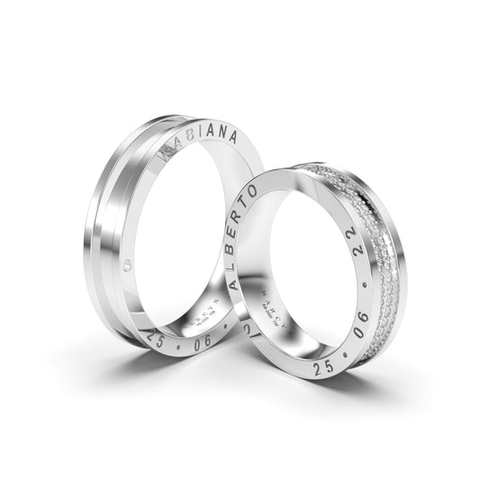 CINNIA WEDDING RINGS 18K WHITE GOLD - MARCVS JOYEROS