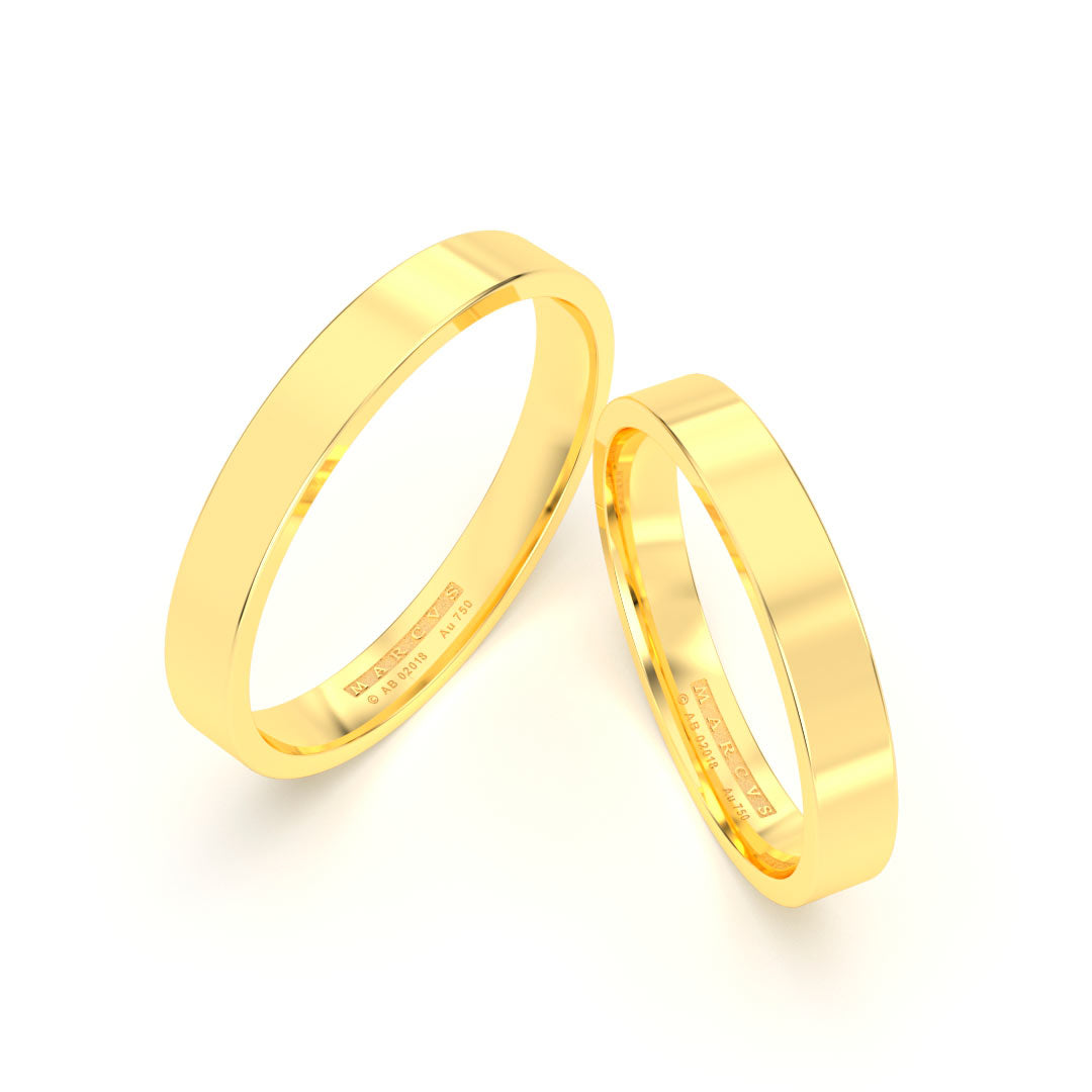 CLASSIC WEDDING RINGS 18K GOLD ABCL2018AN3 - MARCVS JOYEROS