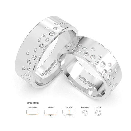 ANNIK ANILLOS DE BODA ORO BLANCO 18K - MARCVS JOYEROS
