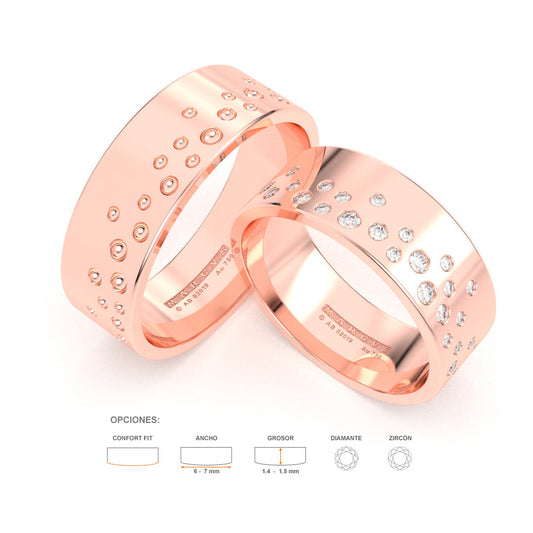 ANNIK ANILLOS DE BODA ORO ROSA 18K - MARCVS JOYEROS