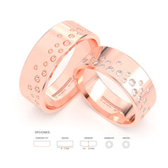 ANNIK WEDDING RINGS 18K ROSE GOLD - MARCVS JOYEROS ANNIK WEDDING RINGS 18K ROSE GOLD - MARCVS JOYEROS