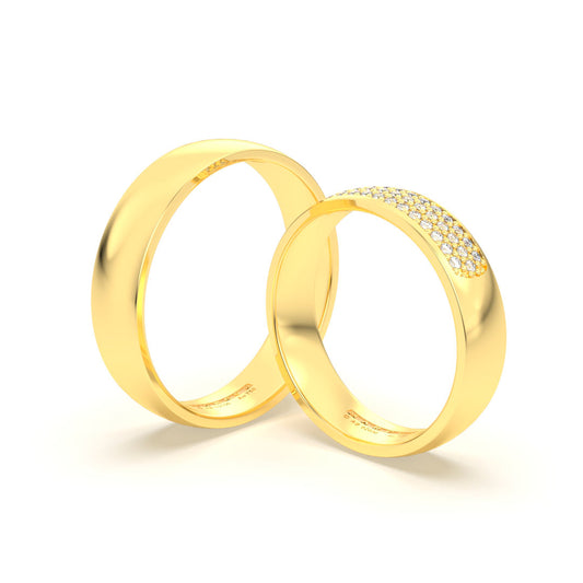 JOSIANE WEDDING RINGS 18K YELLOW GOLD - MARCVS JOYEROS