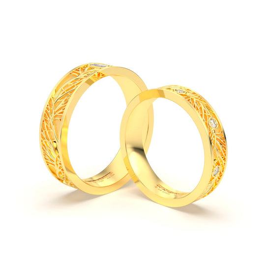 JOSIANE WEDDING RINGS 18K YELLOW GOLD - MARCVS JOYEROS