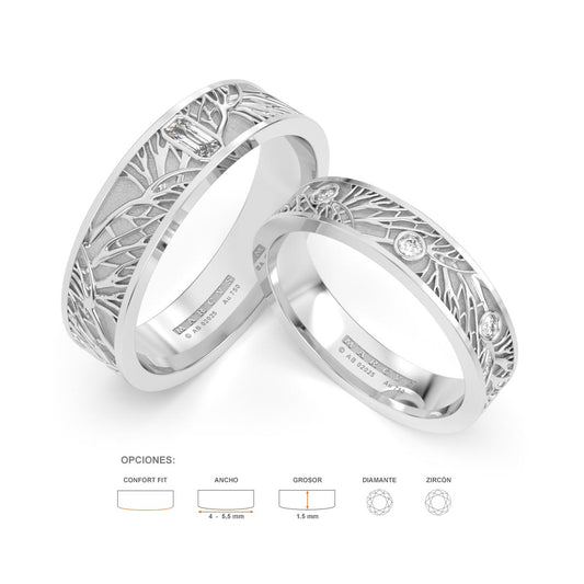 JOSIANE WEDDING RINGS 18K WHITE GOLD - MARCVS JOYEROS