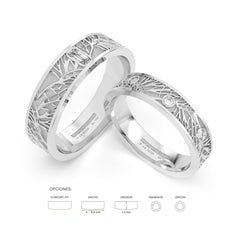 JOSIANE WEDDING RINGS 18K WHITE GOLD - MARCVS JOYEROS JOSIANE WEDDING RINGS 18K WHITE GOLD - MARCVS JOYEROS